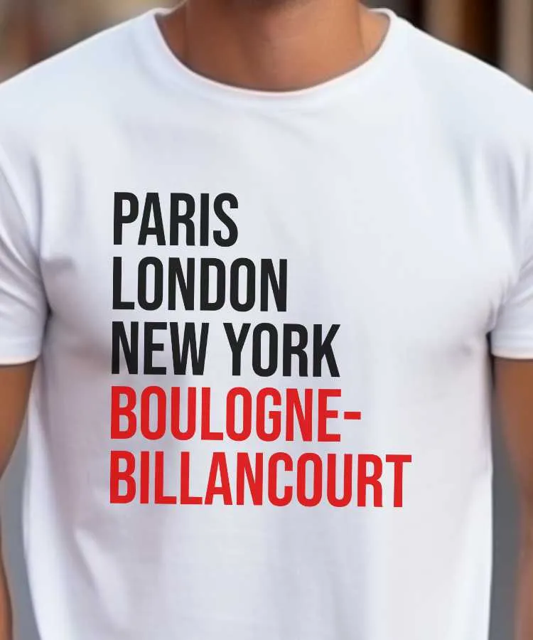 T-Shirt Paris London New York Boulogne-Billancourt