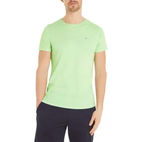 T-shirt uni slim jaspe vert homme - Tommy Jeans | wimod