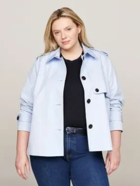 Trench Curve coupe courte et droite | Bleu | Tommy Hilfiger